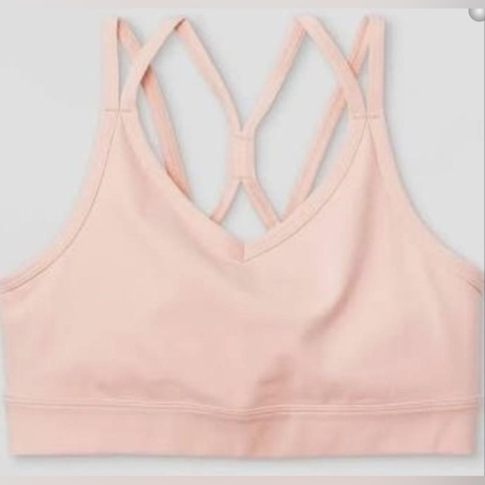 Girls’ Microfiber Strappy Back Sports Bra - All in Motion - Pink - Size M